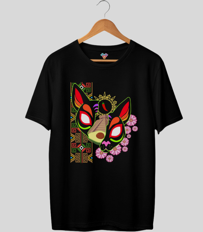 Camiseta Kitsune raíces mexicanas (EG)